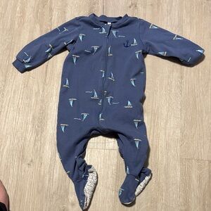 Pekkle Sailboat Print Kids Footie Pajamas